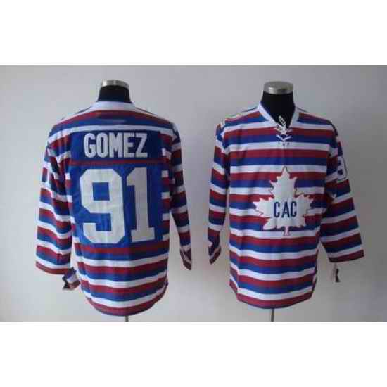 Hockey Montreal Canadiens #91 Scott Gomez strip Jersey